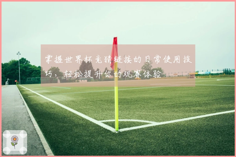 掌握世界杯竞猜链接的日常使用技巧，轻松提升你的观赛体验